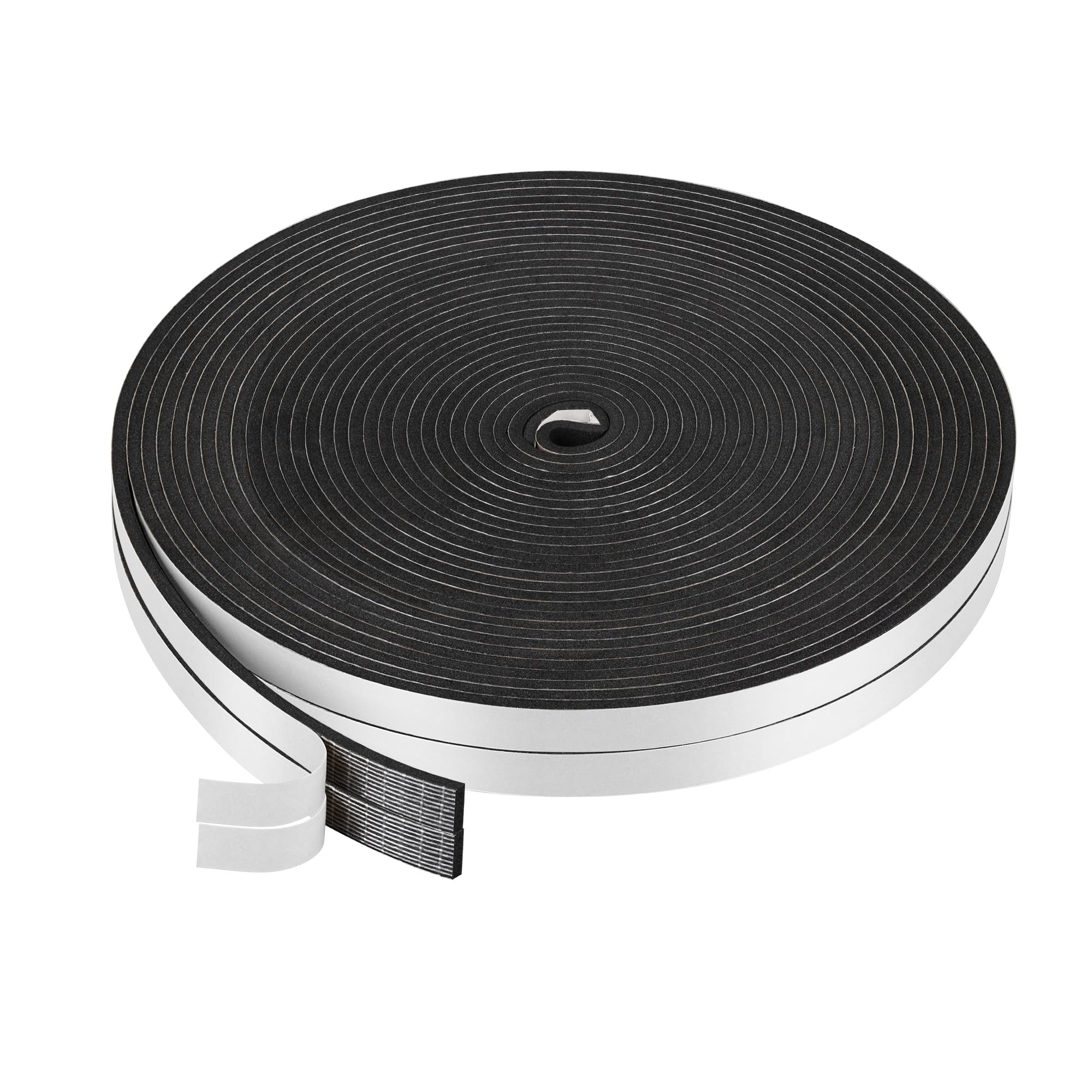 NZNSML 2 Rolls Foam Draught Excluder 12mm(W) x 3mm(T) x 20m(L) Draught Excluder Tape for Windows Black Window Seal Self Adhesive Weather Stripping Draft Tape Anti-Collision for Gaps Doors