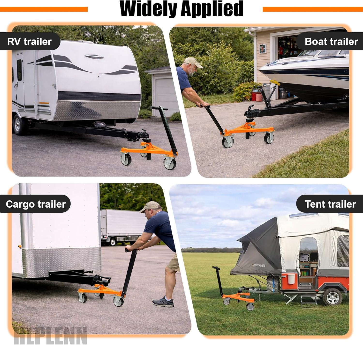 Trailer Dolly Trailer Tug Mover Tow Dolly with 2 inch Ball, 3500LBS Tongue Weight Capacity, Heavy Duty Steel & Portable Maneuverable Boat Dolly for RV, Boat, Jetski & Motorcycle