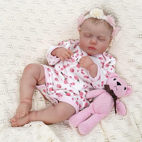 Miniatura 5 de Kit de muñeca Reborn con acabado pintado en 3D de 20 pulgadas, muñecas Loulou Reborn con pestañas arraigadas a mano y chupete con imán