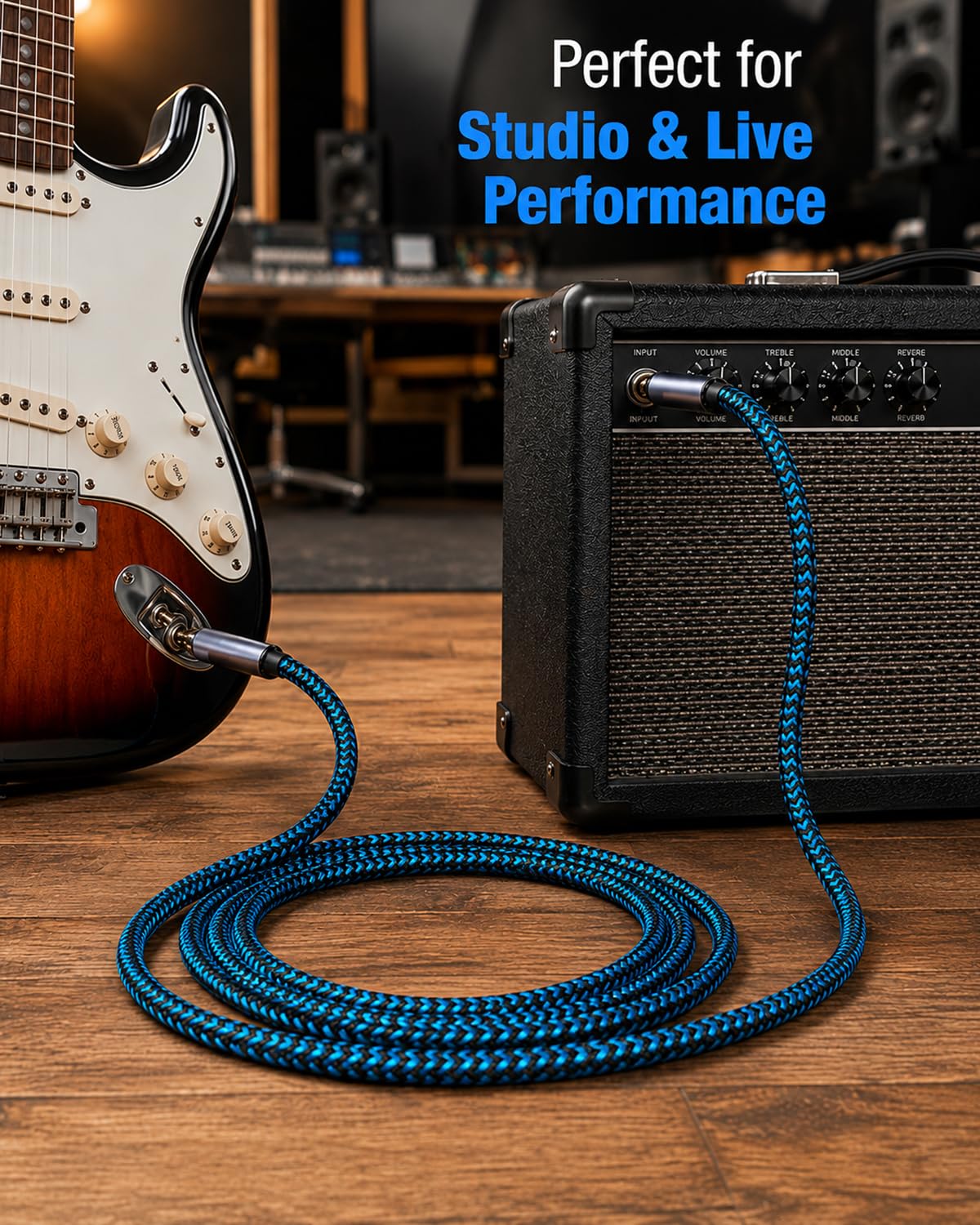 Cable de audio estéreo TRS, 3,5 mm a 6,35 mm, adaptador de auriculares Hftywy, adaptador de 1/8 a 1/4 para guitarra, piano, amplificadores, dispositivos de cine en casa o consola de mezcla