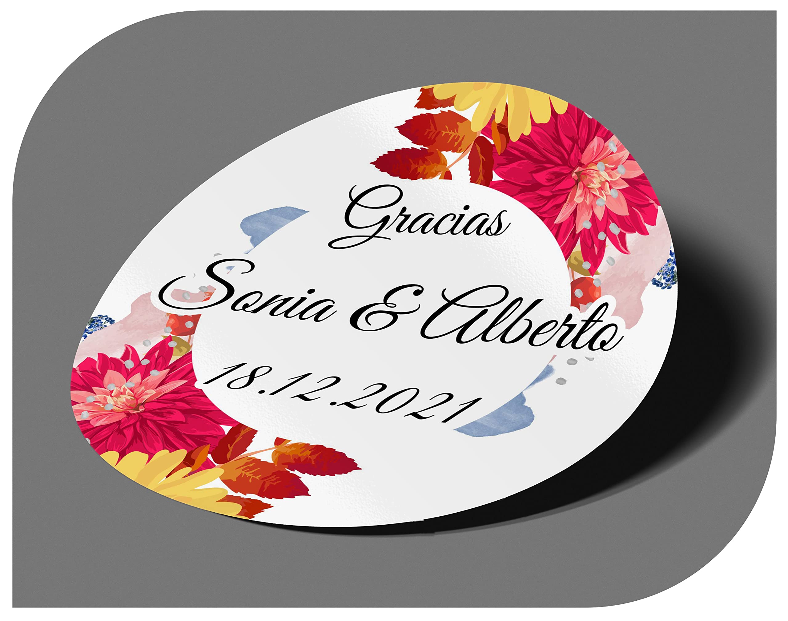 Adhesivos Nombre Fecha Evento Pegatinas Personalizadas Para Bodas - Con  Nombre Y Fecha | Etiquetas Adhesivas Para Invitaciones Y Regalos Decoración Boda  Personalizada, image size:2560x2017