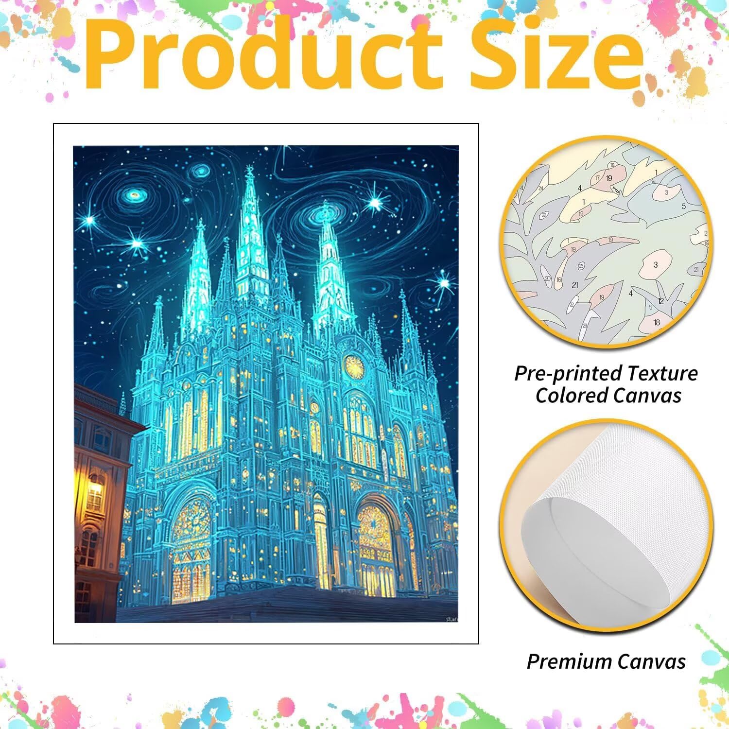 WEISHIWE Duomo di Firenze Dipingere con i Numeri per Adulti, 70x90cm a-22 | Paint by Numbers Kit con Pennelli e Acrilico Pigmento, Fai da te Olio La Pittura di Numeri Kit, Decora la Casa, senza Cornice
