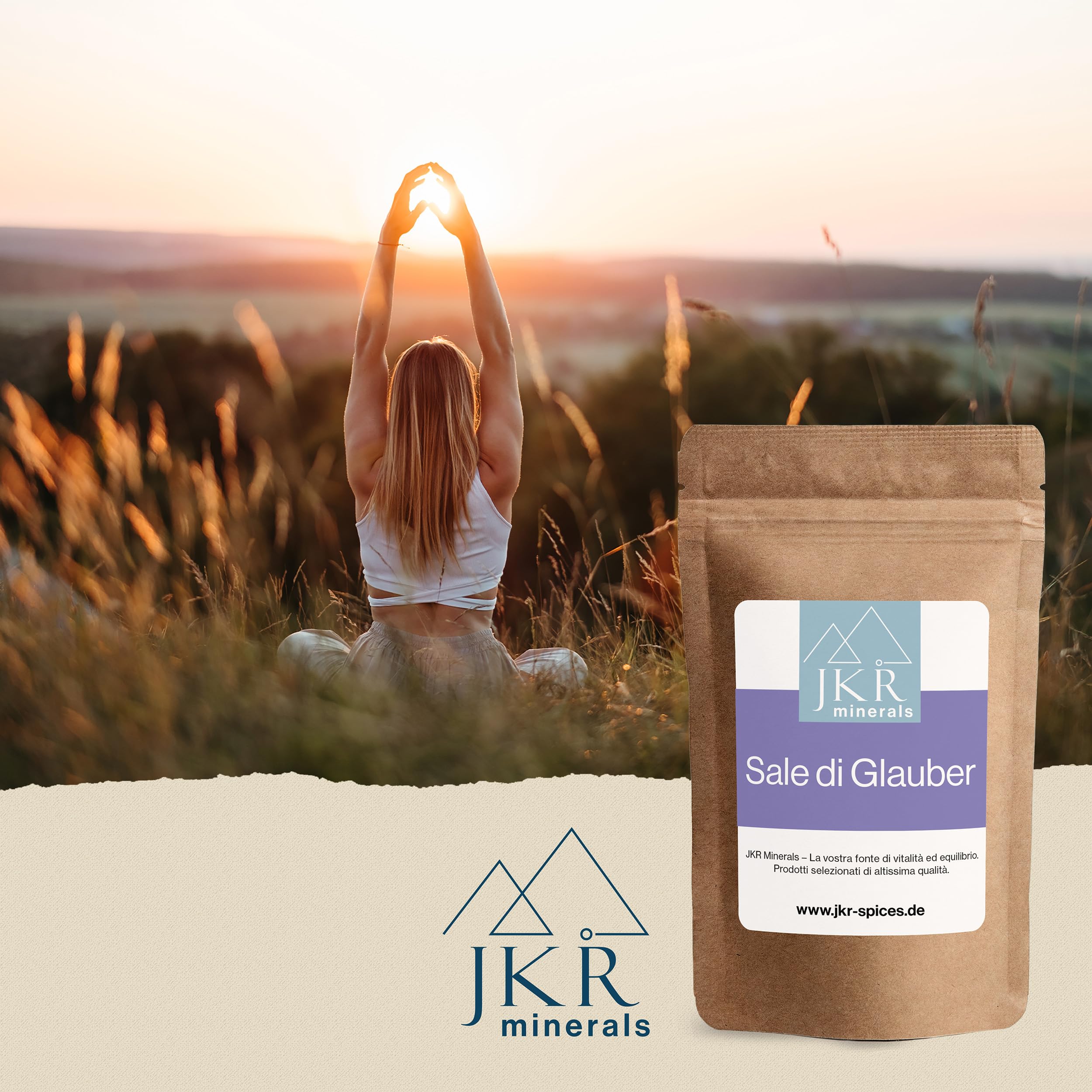 JKR Minerals Sale di Glauber 450g | Sale Glauber per uso alimentare | Solfato di sodio per uso alimentare | Na2SO4 in sacchetto richiudibile a emissioni zero di CO²