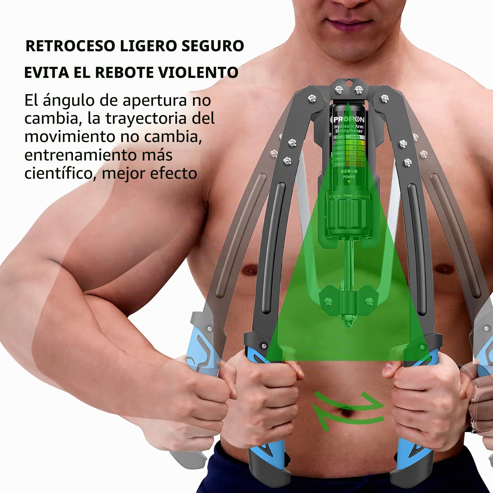 PROIRON Barra Twister de Potencia Hidráulica Ajustable 10-200 kg, Twister de Potencia Hidráulica para la Musculación de Pectorales, Hombros, Brazo y Espalda