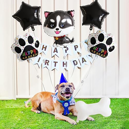 Miniatura 4 de Globos de hueso de perro con estampado de patas de perro para decoración de cumpleaños de cachorrosuministros de fiesta de cumpleaños de perro