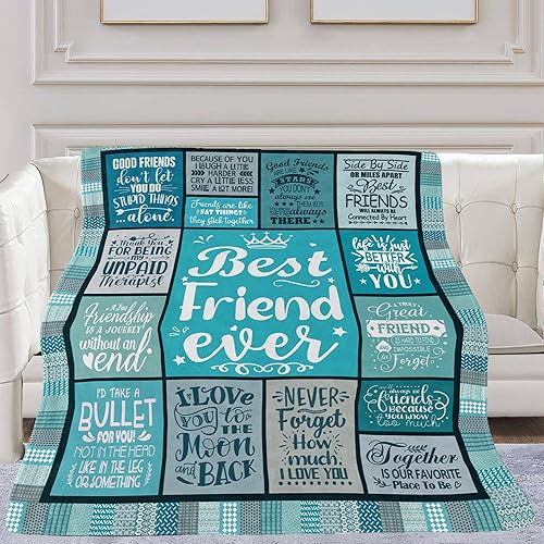 Miniatura 2 de Manta para mejor amiga, regalo de cumpleaños para mujeres, mejor amiga, manta de amistad de 60 x 50 pulgadas