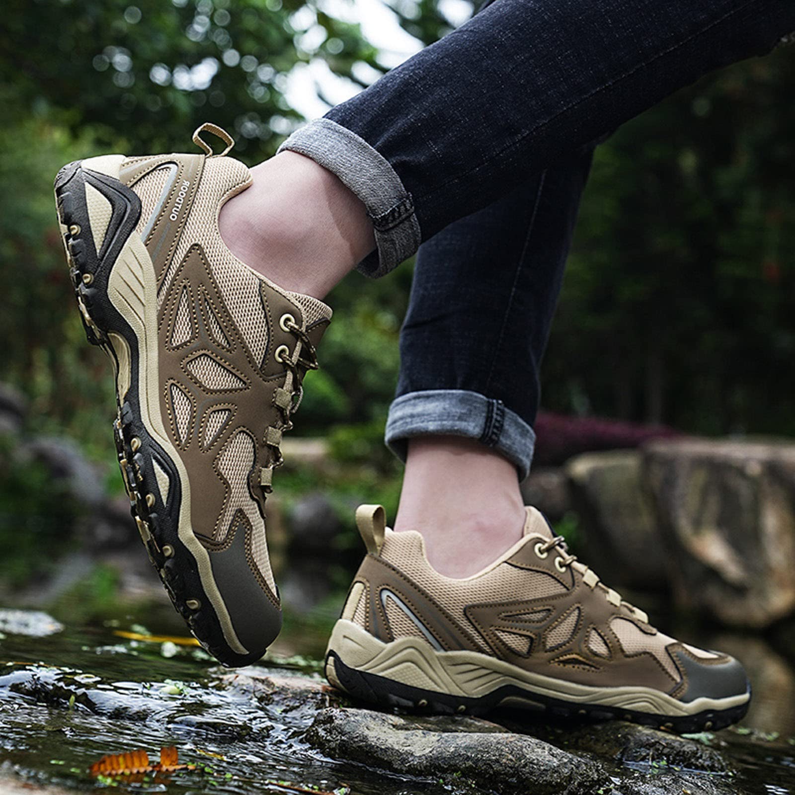 Generisch Wanderschuhe Herren Leicht Luftig Trekkingschuhe Mesh Dämpfung