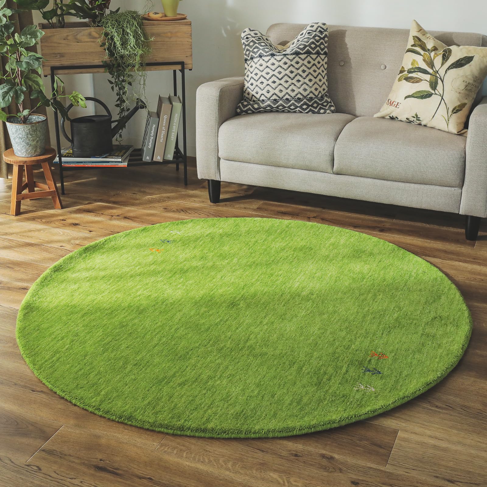 Amazon | グラムスタイル ギャッベ ラグ 絨毯 円形 140cm 天然