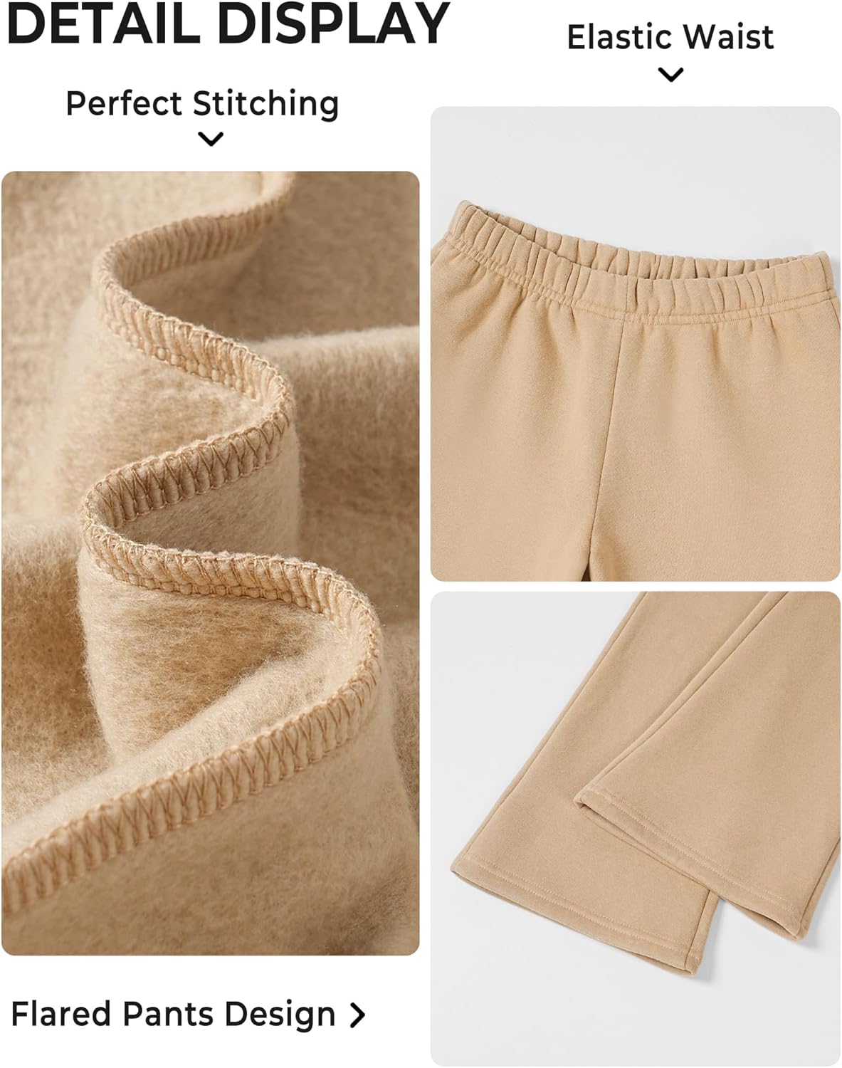 BOOPH Girls Fleece Lined Leggings Winter Flare Leggings Casual Warm Bell Bottom Pants for Teen Girls - Image 6