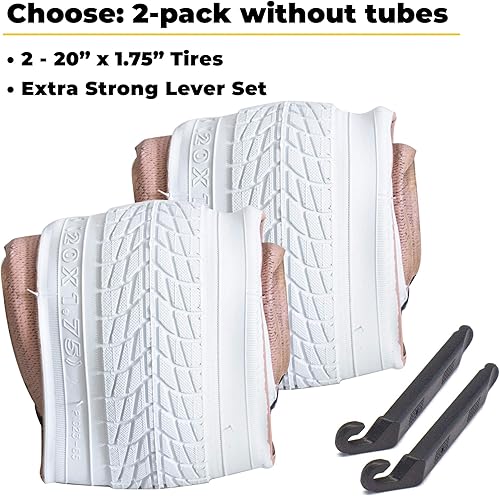 Miniatura 4 de Paquetes de neumáticos de bicicleta de 20 pulgadas para niños y neumáticos BMX. Se adapta a tubos de bicicleta de 20 x 1.75, neumáticos, llantas,