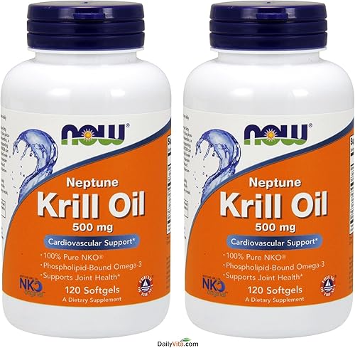 Now Foods Aceite de krill Neptune 500 mg paquete de 2 120 cápsulas blandas