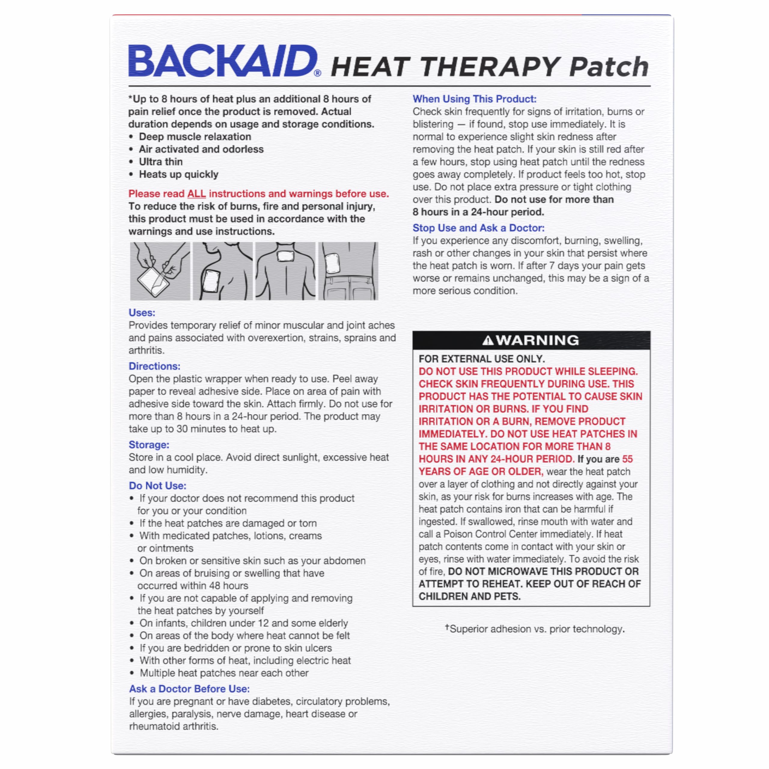Backaid Heat Therapy Patch, Air-Activated Therapeutic Heat, Medium for Back, Shoulders, and Neck Pain Relief, 8 Count — Amazon image 2