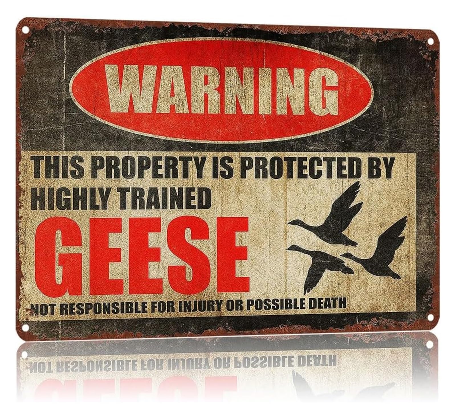 CZMDKEXM Rust Proof Aluminum Metal Sign Vintage Style High Definition Print Goose Theme Art Outdoor Indoor Decor For Porch Shed 8 X 12 in