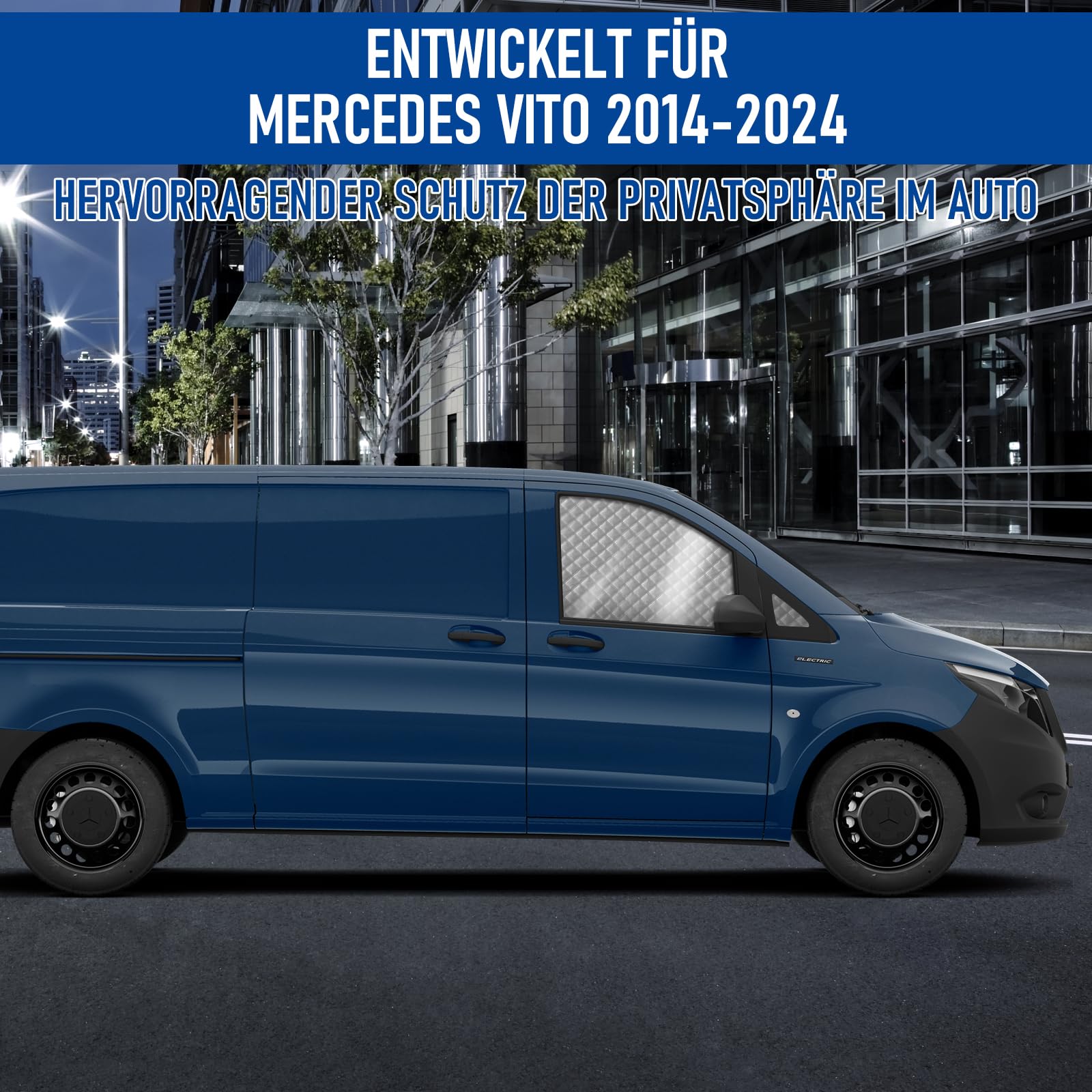 10 szt. mat termicznych pasujących do VITO III W447/Viano 2014-2024 LWB, wewnętrzna osłona przeciwsłoneczna na przednią szybę samochodu, zestaw żaluzji termicznych, zaciemnienie, ochrona przed