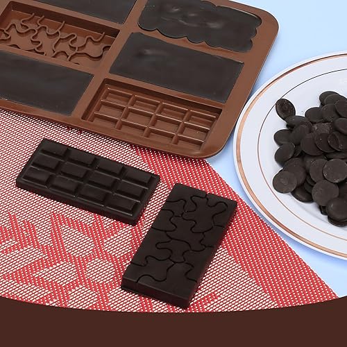 Miniatura 4 de ZTHapwa Moldes de barra de chocolate de silicona con 6 formas, molde cuadrado de silicona profunda para barras energéticas de chocolate, caramelos,