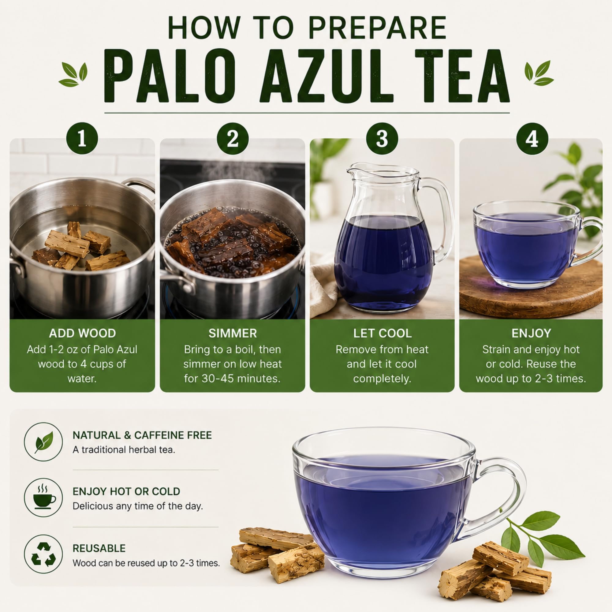 Tu Salud Plus - Madera de riñón 1 libra - Palo Azul - Cyclolepis Genistoides - Blue Stick Teatox