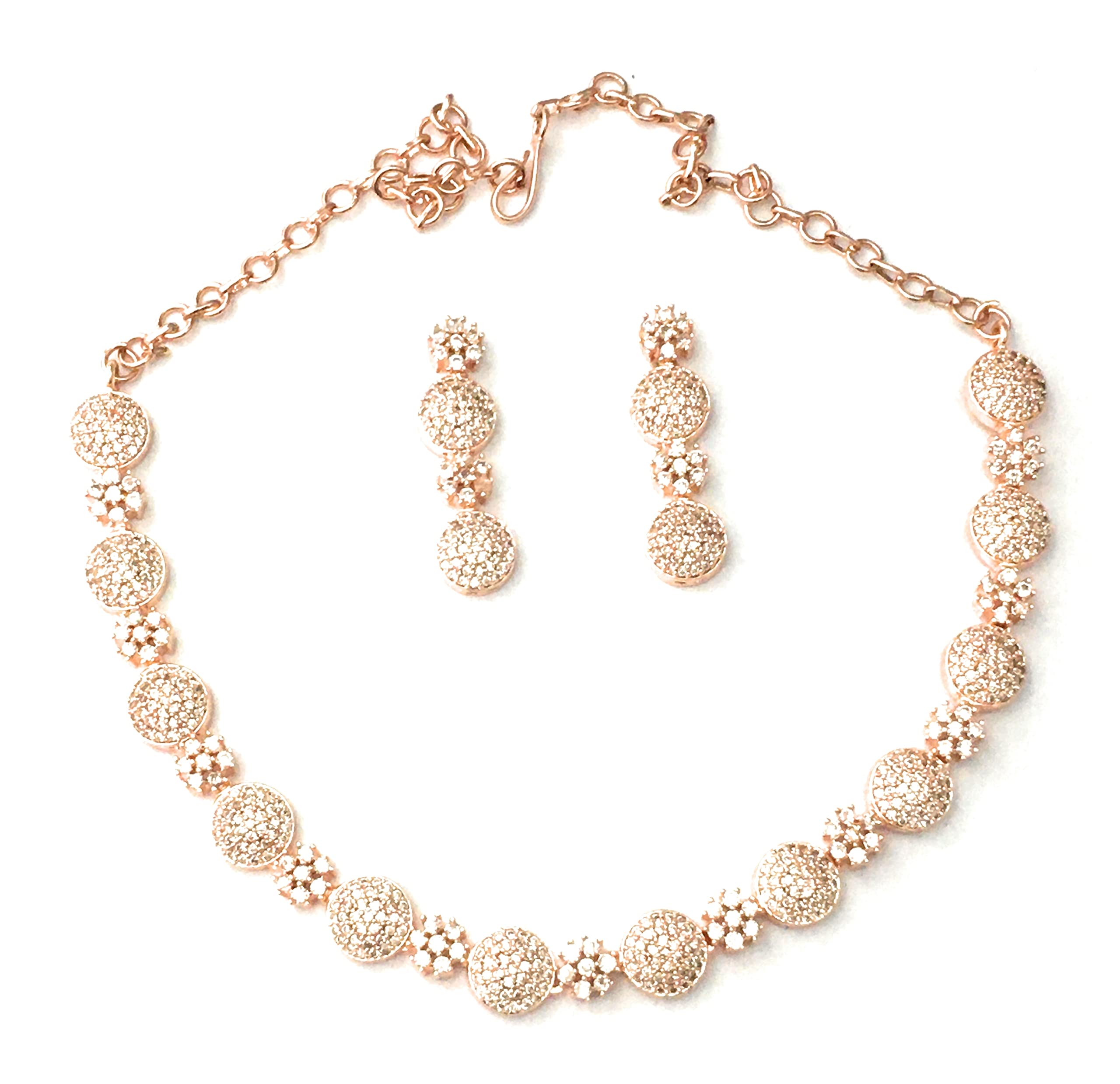 See full amazon price history chart for Sasitrends Classic Rose Gold Plated American Diamond Studded Necklace With Earring Jewellery Set For Women and Girls Sasitrends Classic Rose Gold Plated American Diamond Studded Necklace With Earring Jewellery Set For Women and Girls (B0C33M5H2M) Amazon Price History, Amazon Price Tracker