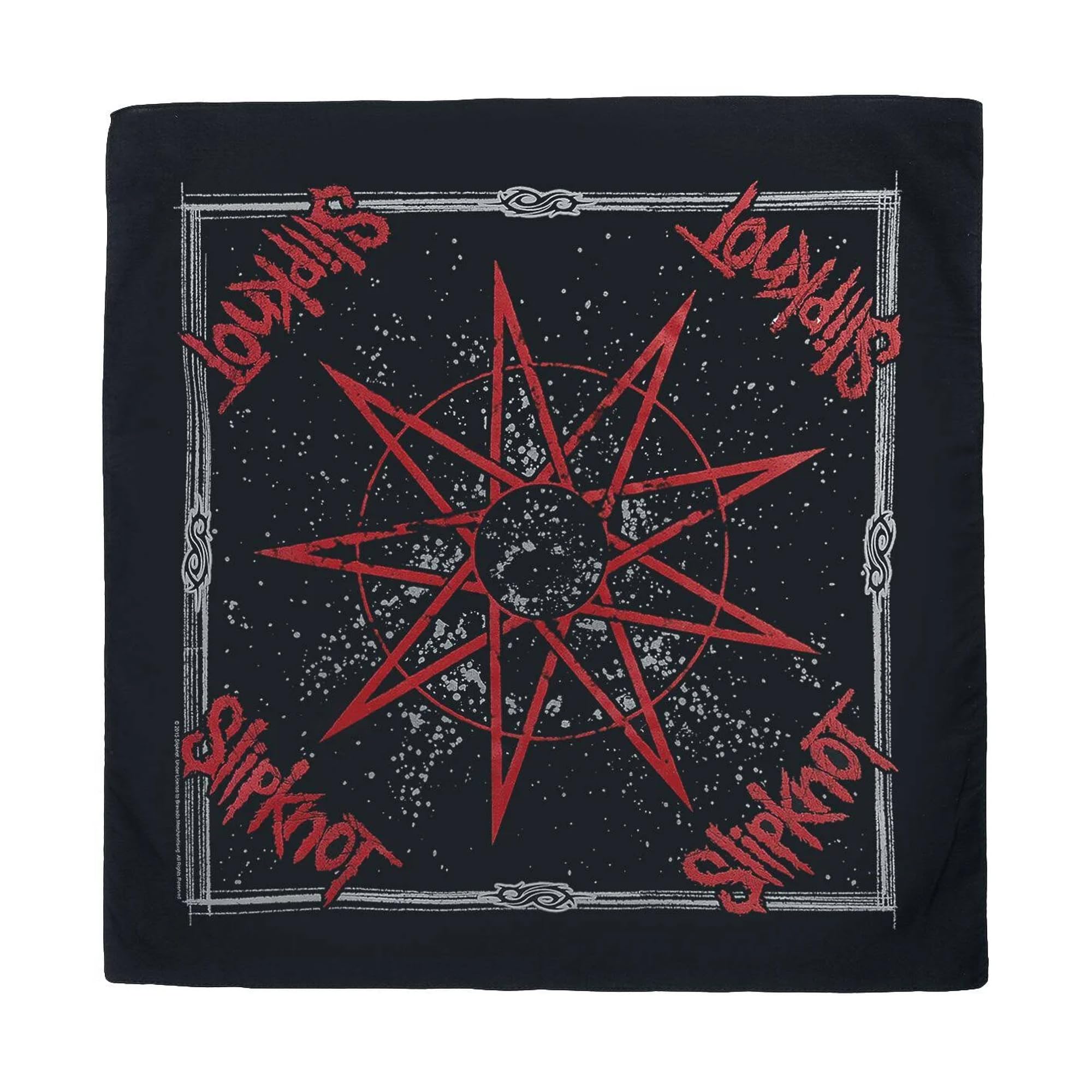 Slipknot Men's Black/Red Unisex Adult Nine Pointed Star Bandana (One Size) ()
