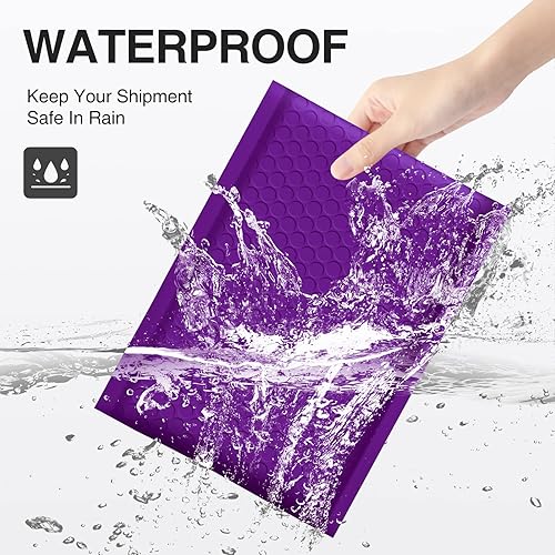Miniatura 3 de UCGOU Paquete de 100 sobres de burbujas de 6 x 10 pulgadas, tamaño utilizable, 6 x 9 pulgadas, sobres acolchados de polietileno morado, bolsas de
