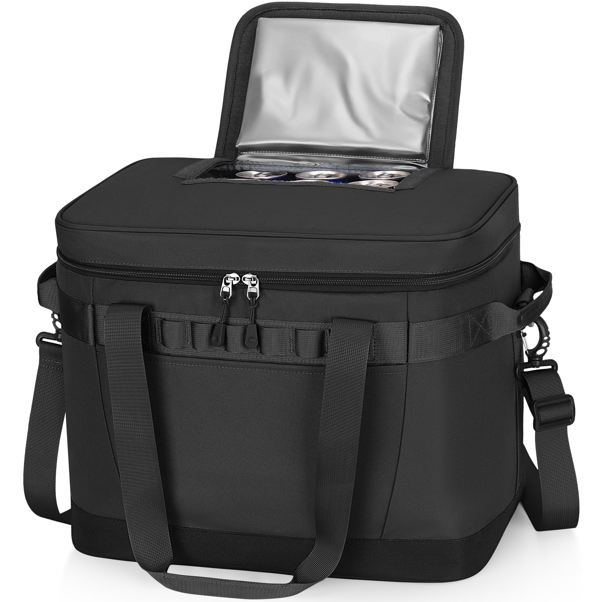 30L Insulated Cooler Bag, Leakproof Waterproof Cool Box with Hard Lid & Removable Shoulder Strap, Portable Thermal Cooler for Picnic, Camping, Beach & Travel, Keeps Food Cold/Warm