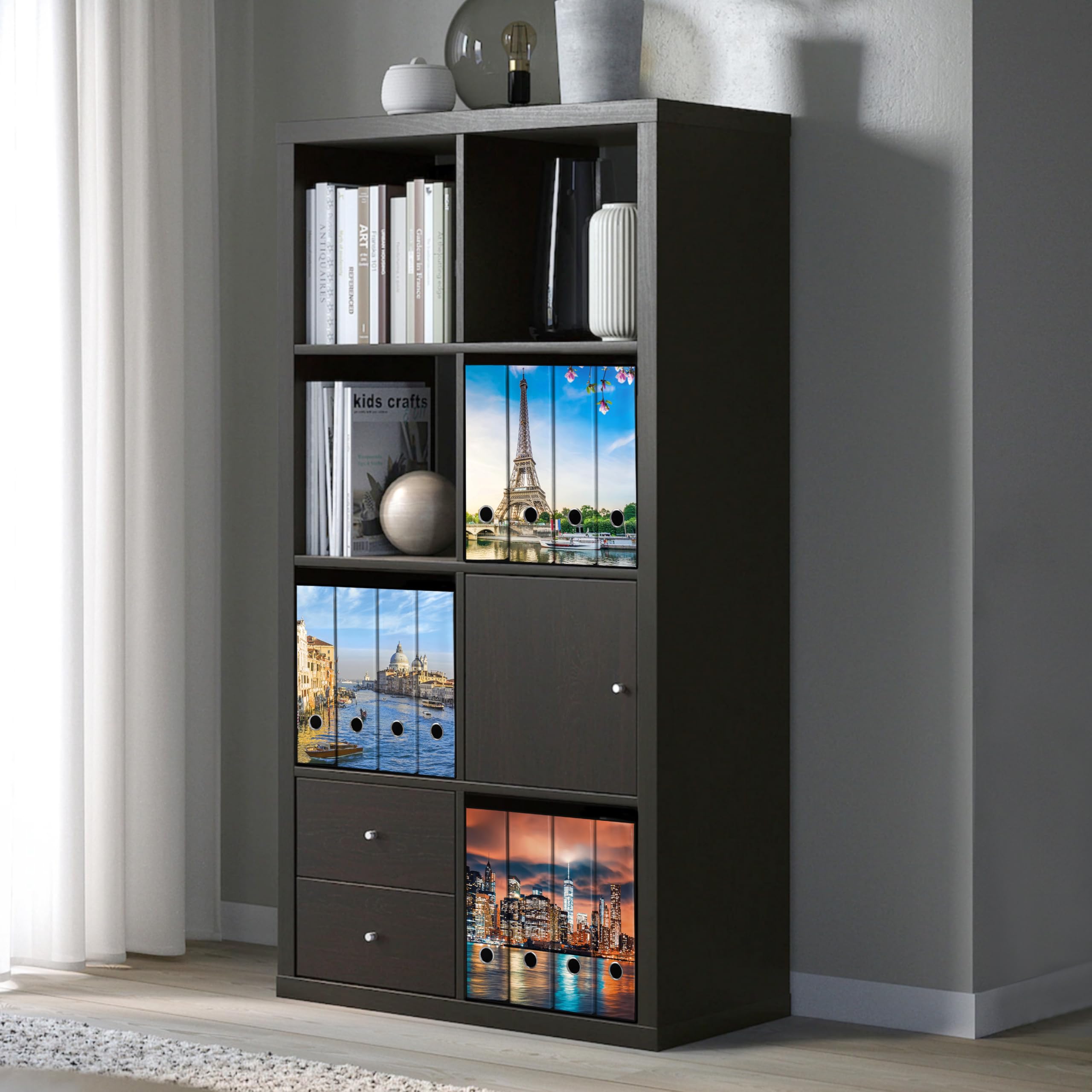 Set da 4 raccoglitori ad anelli - NEW YORK (H31 cm con 2 anelli)