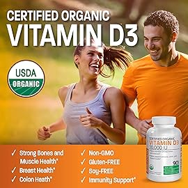 Bronson Vitamin D3 10,000 IU for Immune Support, Healthy Muscle Function & Bone Health, High Potency Organic Non-GMO Vitamin D Supplement, 90 Tablets