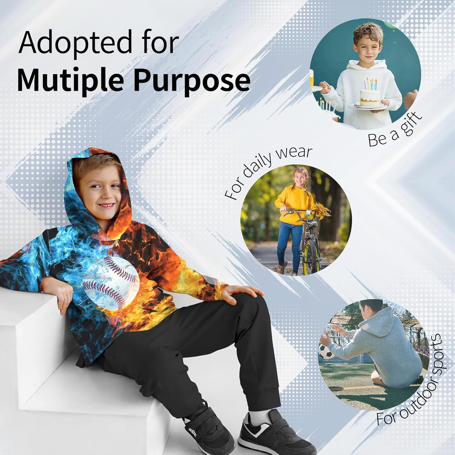 3D Novelty Boys Girls Hoodies, Long Sleeve Pullover Sweatshirt with Front Pocket for Kids Teens - Image 6