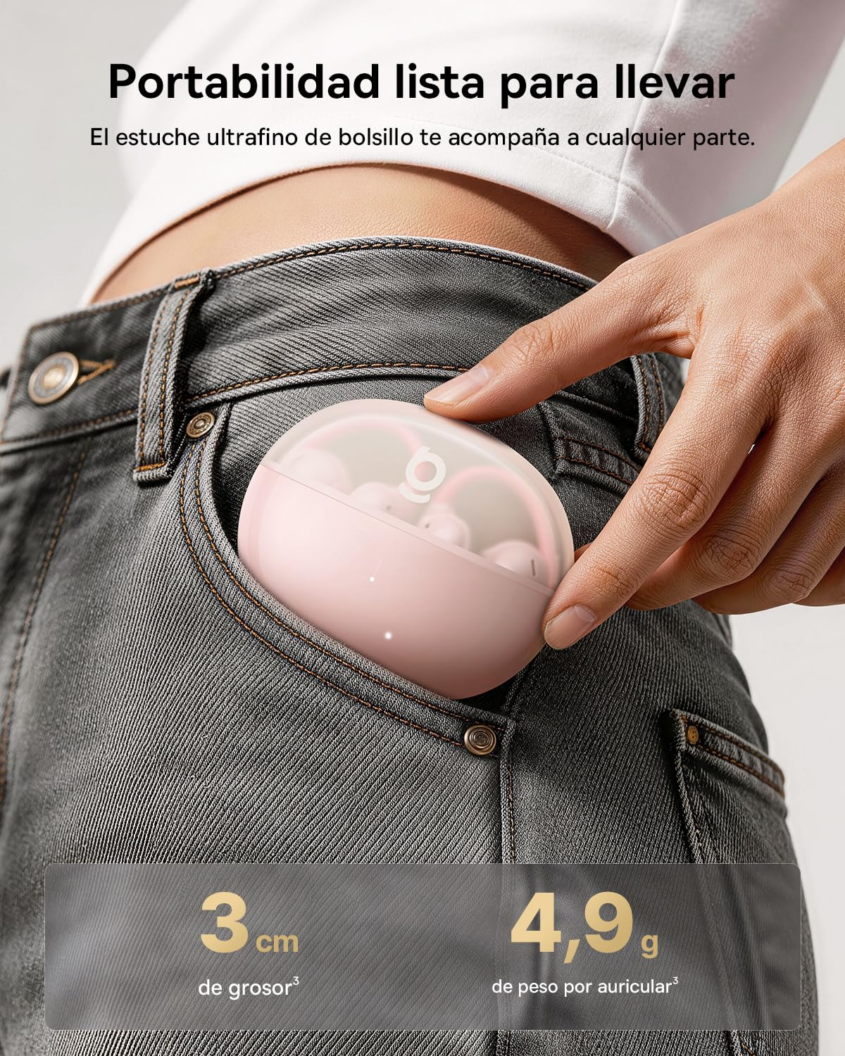 Baseus MC2 Air Auriculares Abiertos, Auriculares de Clip | CloudComfort, SuperBass 2.0, Bluetooth 6.0, 4 Micrófonos con IA para Llamadas nítidas, 40 h de autonomía, IP67, Ligeros 4,9 g