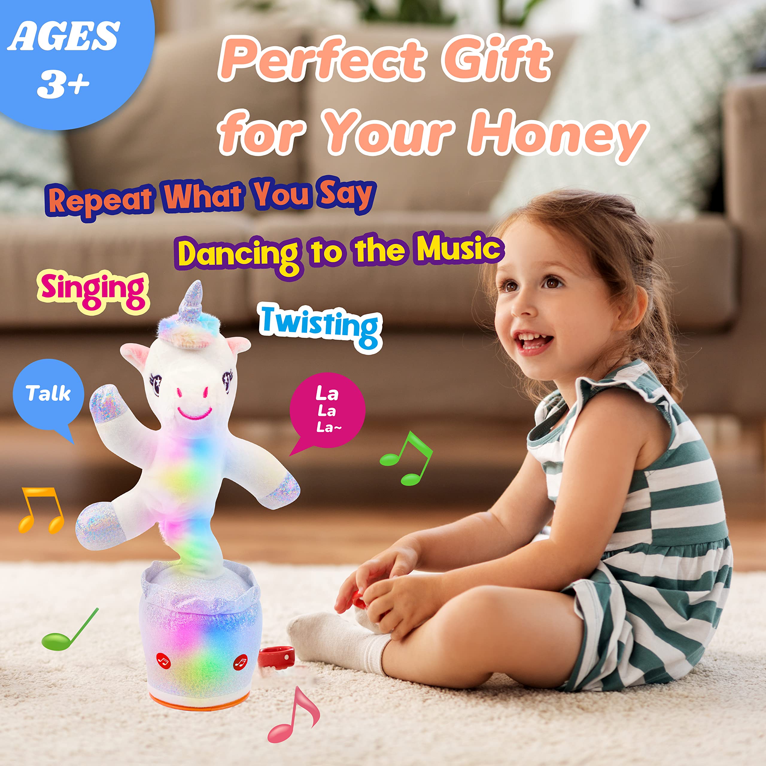 Talking Unicorn Toy - Repeats Your Words! -6 Talking Unicorn Toy - Repeats Your Words! -6