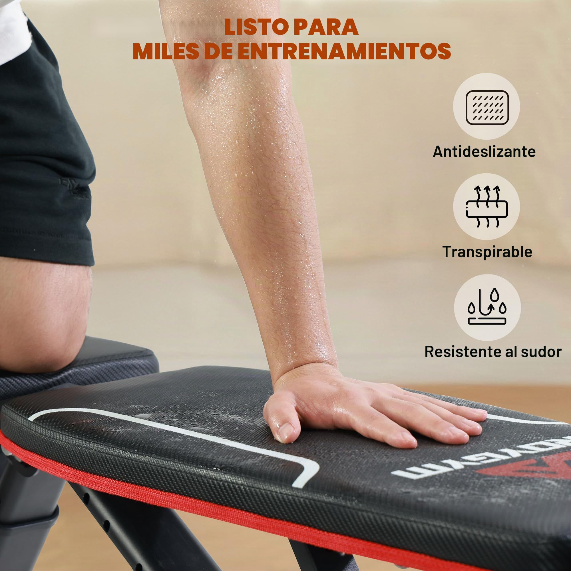 Banco de pesas plegable, multifunción, entrenamiento con respaldo ajustable, banco de entrenamiento inclinado para entrenamiento de cuerpo entero, carga de estimulación de 300kg/400kg
