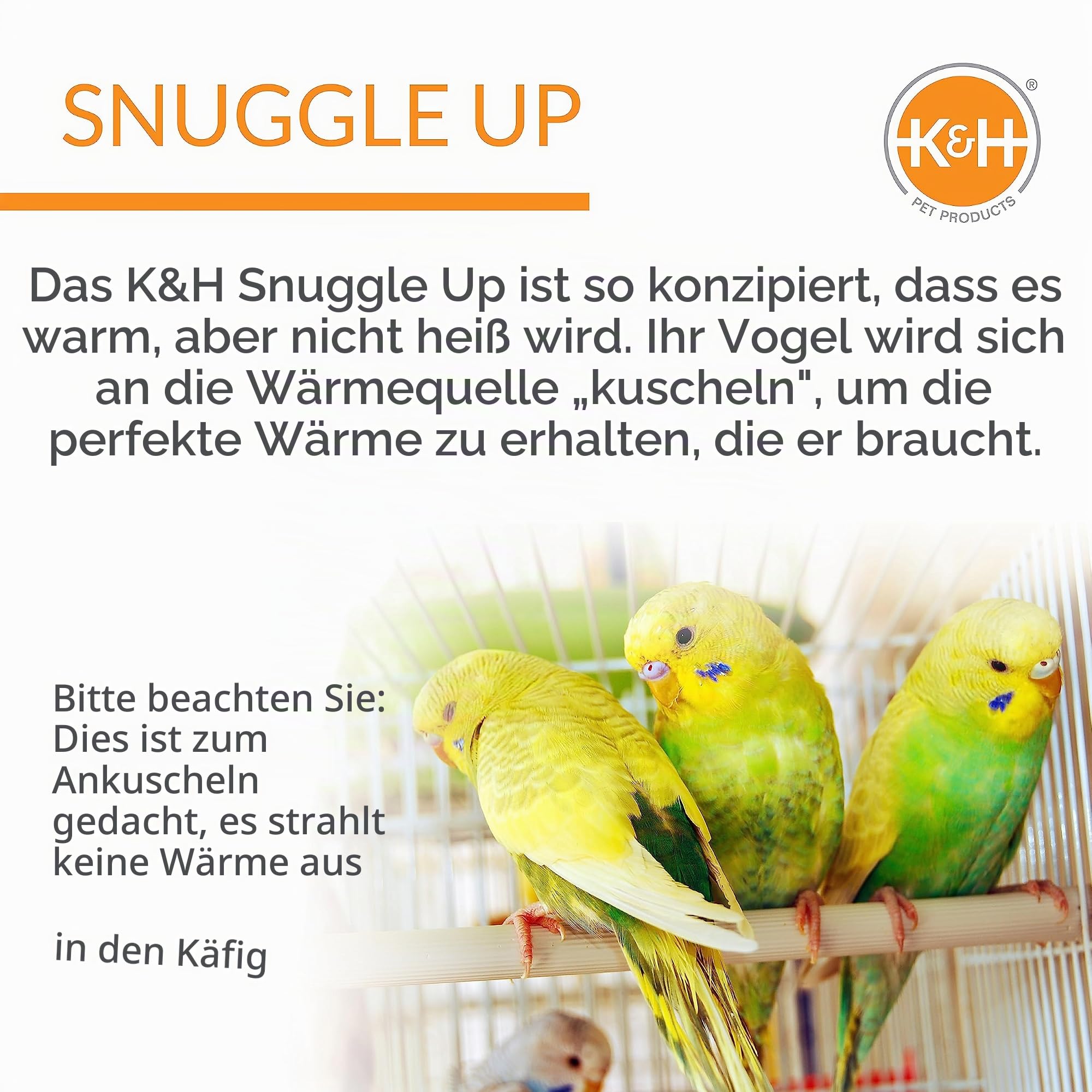 K & H Verarbeitung Snuggle Up Vogel Warmer grau