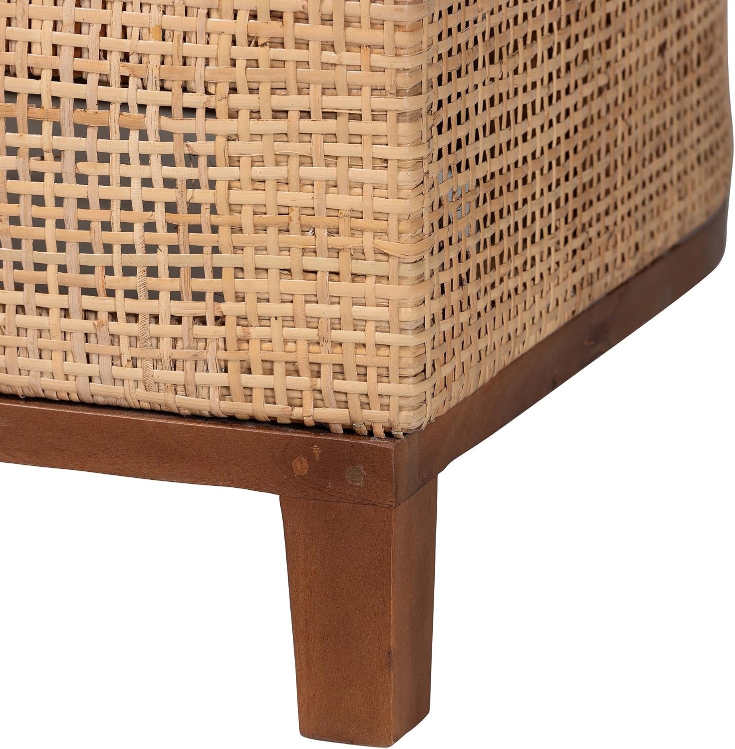 Bali & pari Edda Natural Rattan Sofa with Upholstered Cushions - Coastal Style 3-Seater Couch for Living Room or Sunroom