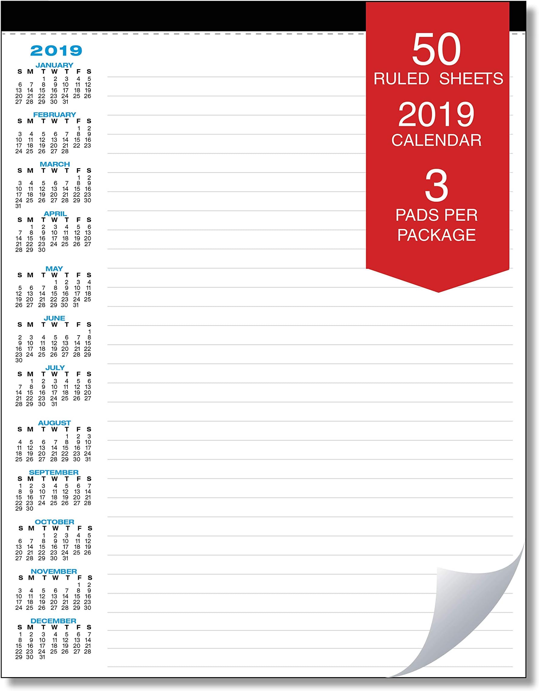 2 Pack 2020 Legal Pads 50 sheets per pad, for – office, student and home use.