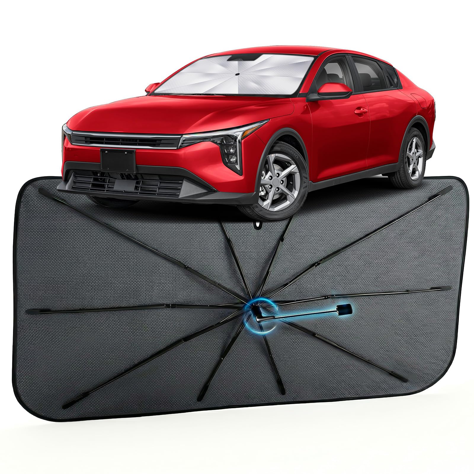 Car Windshield Sun Shade Umbrella for Kia K4 2024-2026, 1:1 Fit Sunshade