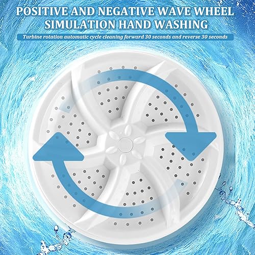 Miniatura 5 de Mini lavadora 3.5x2.6 30min USB Power Round Mini Lavadora con succión de bajo ruido rotación unidireccional sumergible Mini lavadora para