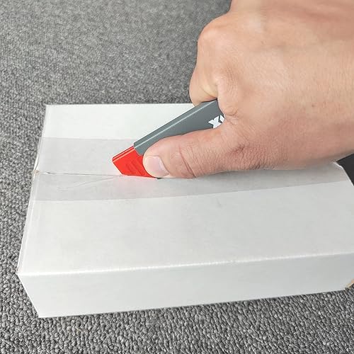 Miniatura 2 de XW Prácticos cortadores de caja de seguridad, cortador de cartón de hoja de afeitar retráctil automático para abrir paquetes, paquete de 10
