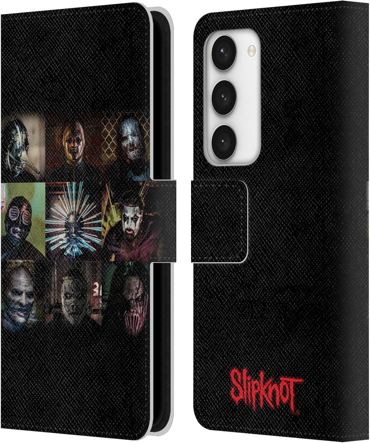 Head Case Designs Officially Licensed Slipknot Blocks Key Art Leather Wallet Case Compatible with Samsung Galaxy S23 5G