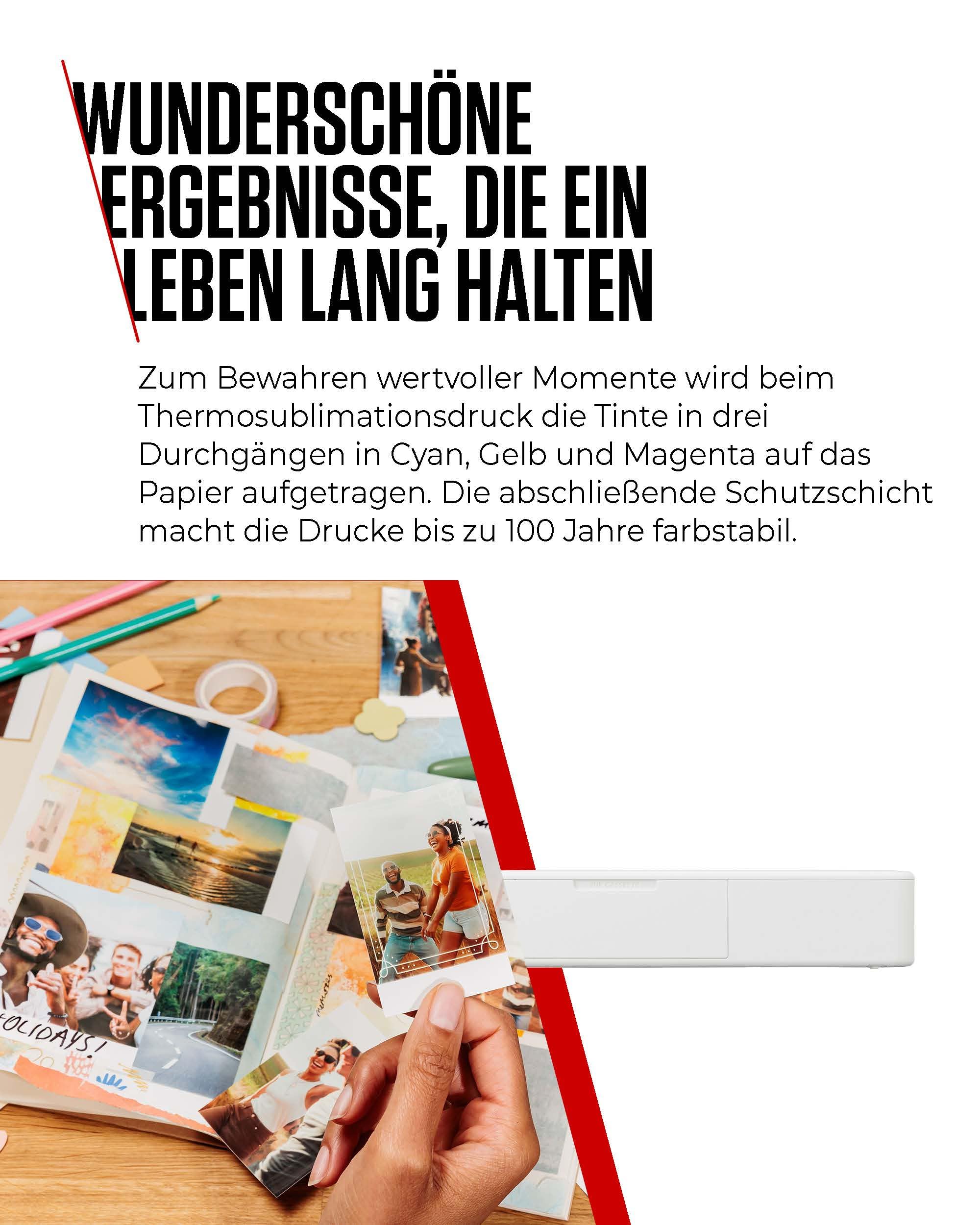 Canon SELPHY QX20 mobiler Fotodrucker WLAN Thermosublimationsdruck USB-C Weiß