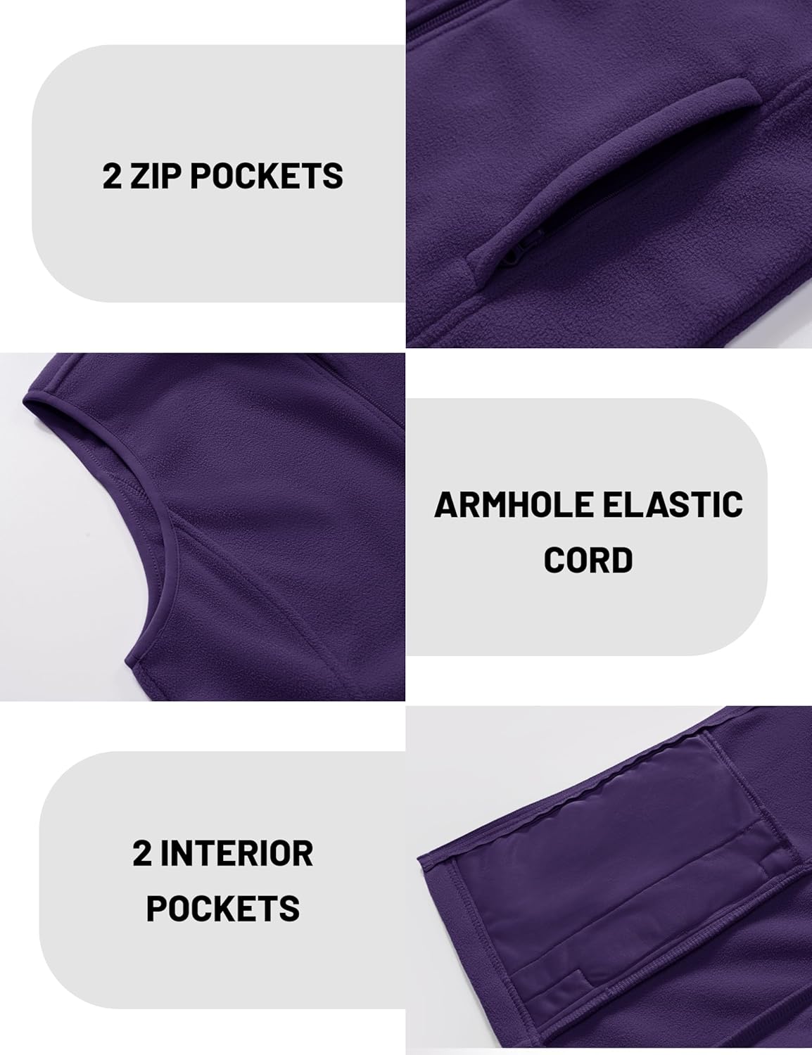 MAGCOMSEN Women's Fleece Vest Outerwear Sleeveless Lightweight Zip Jackets Warm Soft Vests with Zipper Pockets - Image 6