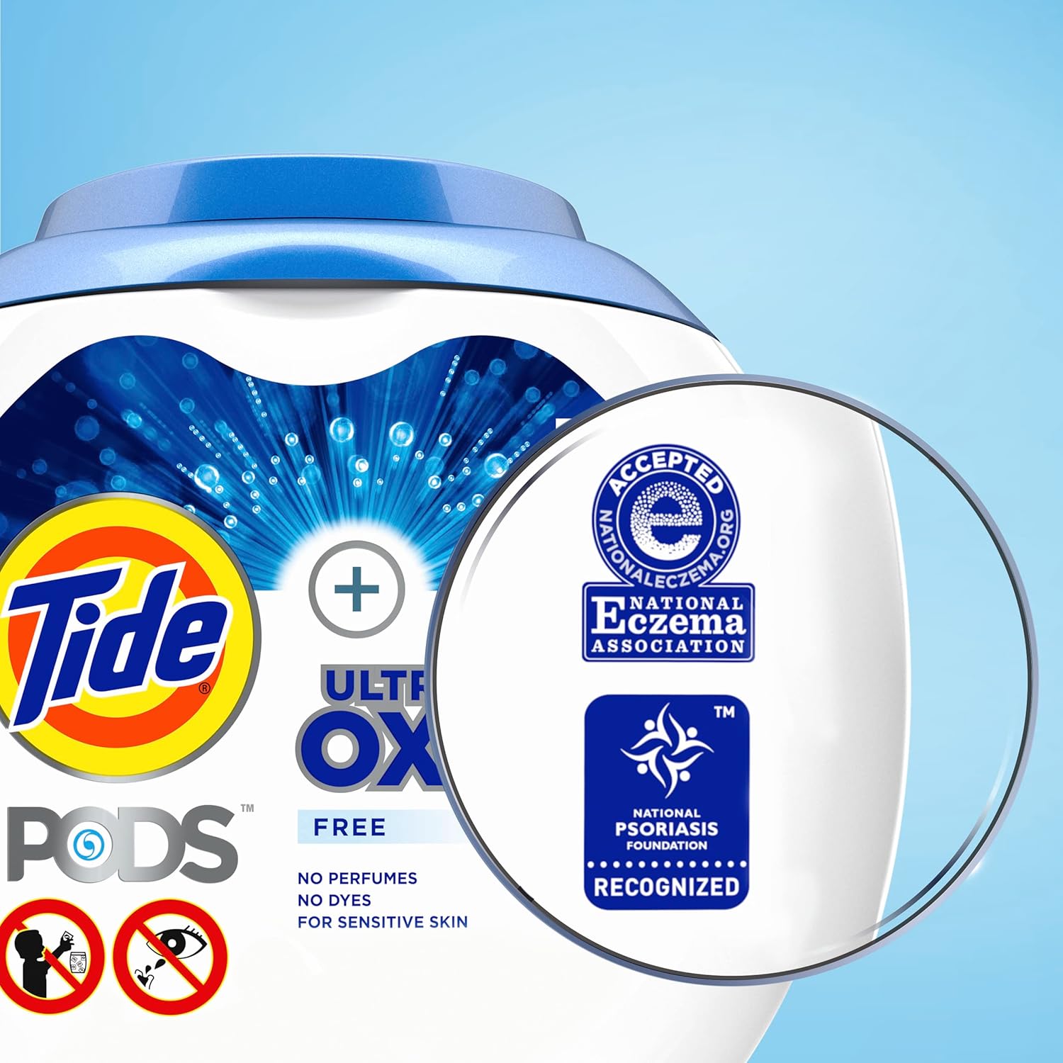Tide PODS Ultra Oxi Free and Gentle Laundry Detergent Packs, 57 Count, Hypoallergenic Laundry Detergent Pods - Image 10