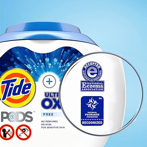 Miniatura 10 de Tide PODS Ultra Oxi Free and Gentle - Paquetes de detergente para ropa, 57 unidades, cápsulas de detergente hipoalergénico