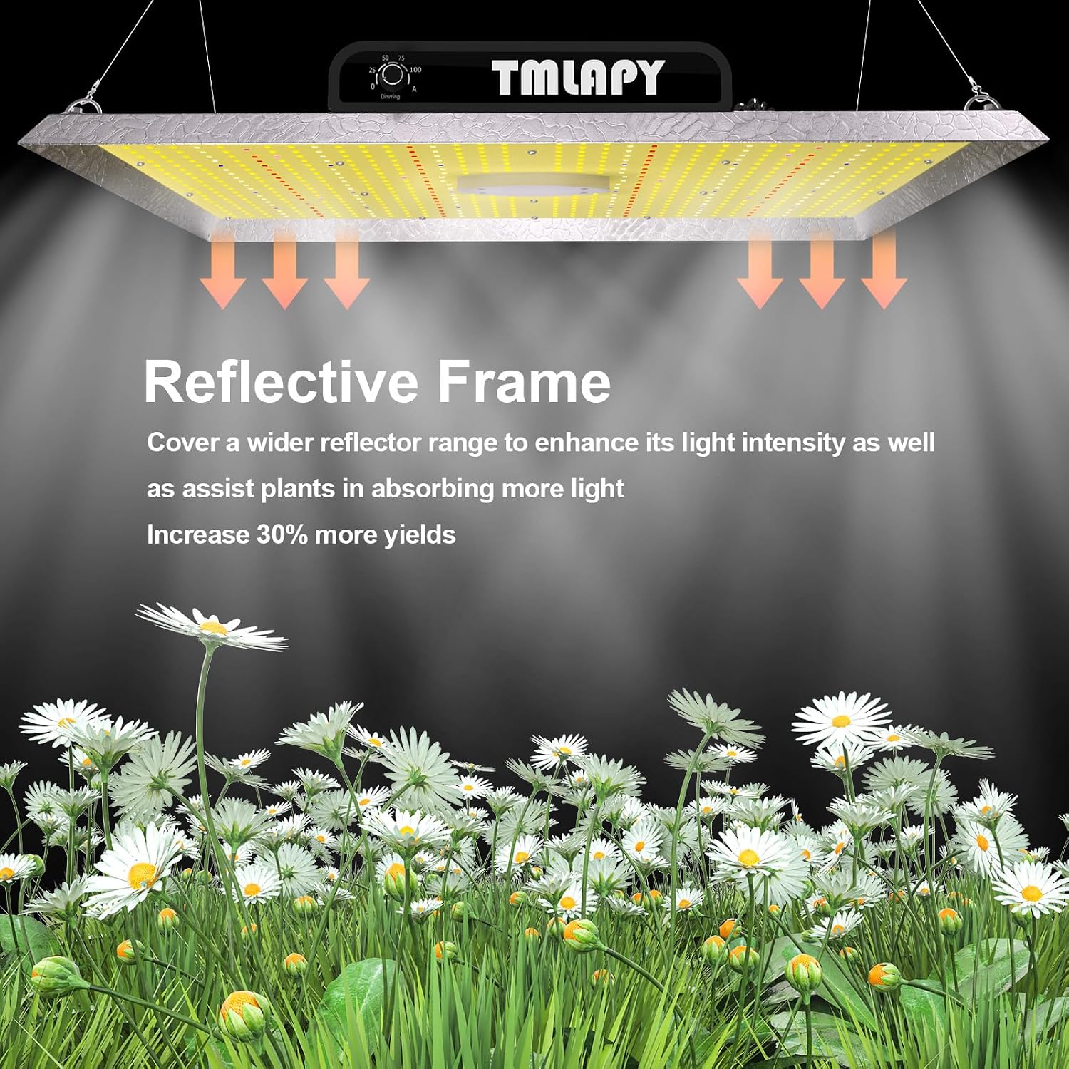TMLAPY H260 260Watts LED Grow Lights with Brand Driver Dimmable Lights Full Spectrum for Indoor Plants Seedling Veg and Bloom Plant Grow Lamps for 3x4/4x4 Grow Tent
