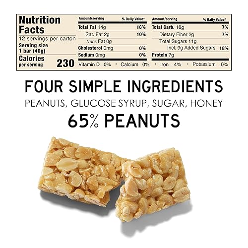 Miniatura 3 de South 40 Snacks - Barra crujiente de cacahuete  Simple nuez dulce 023 oz de proteína de nueces enteras barra de 141oz paquete de 12