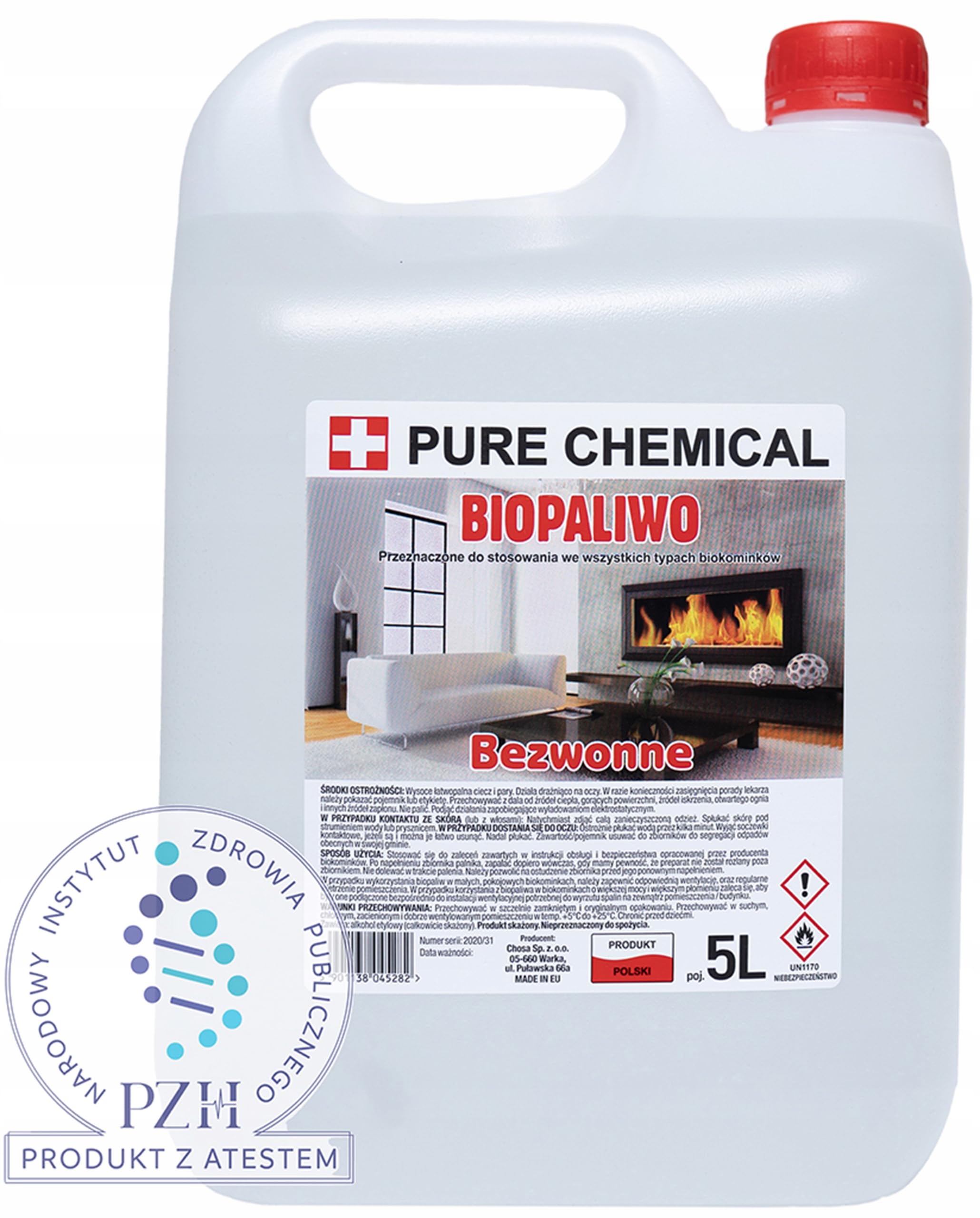 Biopaliwo Do Kominka Bio Paliwo Bio Etanol Bez Sadzy Dymu Atest Pzh 5L