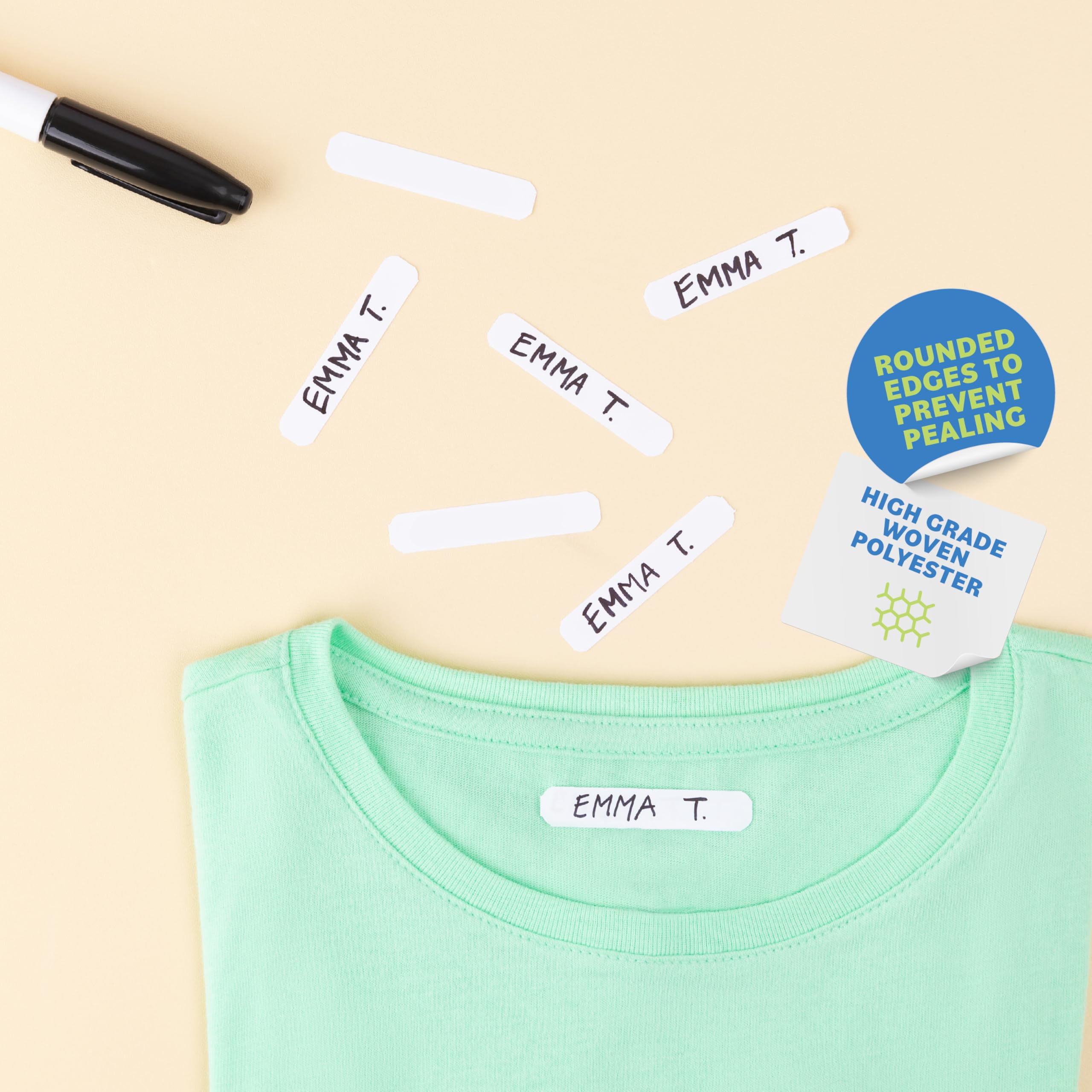 100 pcs Writable Iron on Name Tags for Clothing - Clothing Labels for Nursing Home & Daycare Personalized & Custom Name Tag Fabric Labels for Clothes Washable Precut 2x0.38 product thumbnail 5