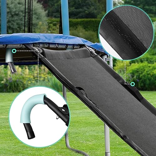 Miniatura 2 de TANOSHII® Escalera universal para cama elástica con asas, tela resistente a desgarros, fácil de instalar, se adapta a todo tipo de trampolines, para