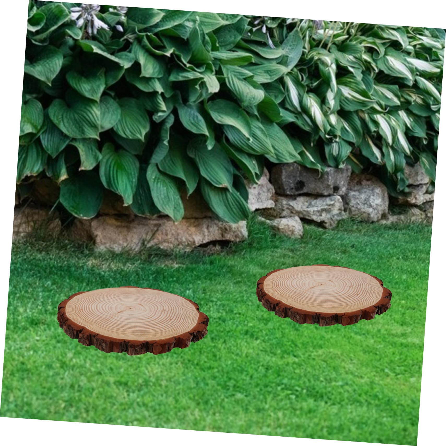 BESPORTBLE Piedras Decorativas para Jardín de Madera Beige, Escalones Resistentes para Exteriores y Caminos de Cemento, Decoración Práctica y Delicada para Jardín