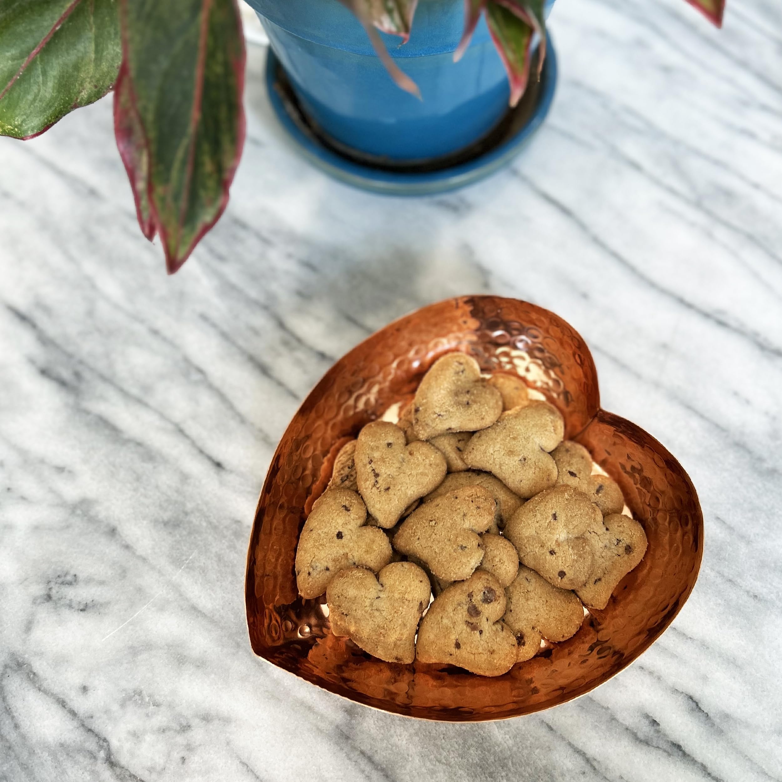 Copper Heart Shape Dish - Hand Hammered Pure Copper Bowl - Serving Tray Bowl For Appetizers, Candy Dish - Heart Shaped - Large Size