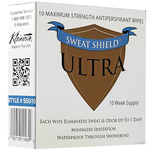 Almohadillas antitranspirantes Sweat Shield Ultra con resistencia clínica probada para reducir el sudor hasta 7 días con cada uso (10 unidades por