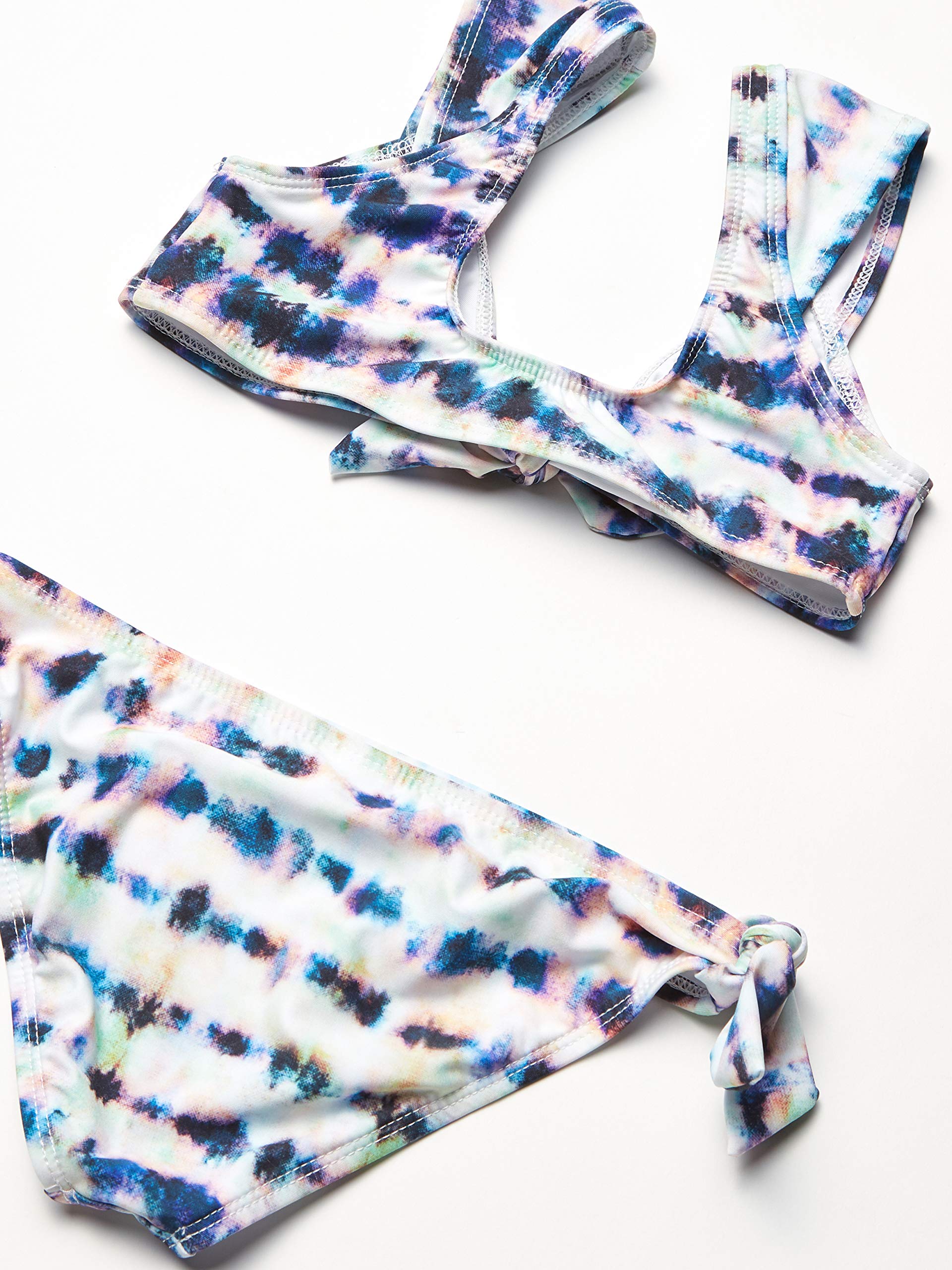 Splendid Girls' Front Tie Top and Bikini Bottom Swimsuit Set, Glowing Coastal Multi, 16